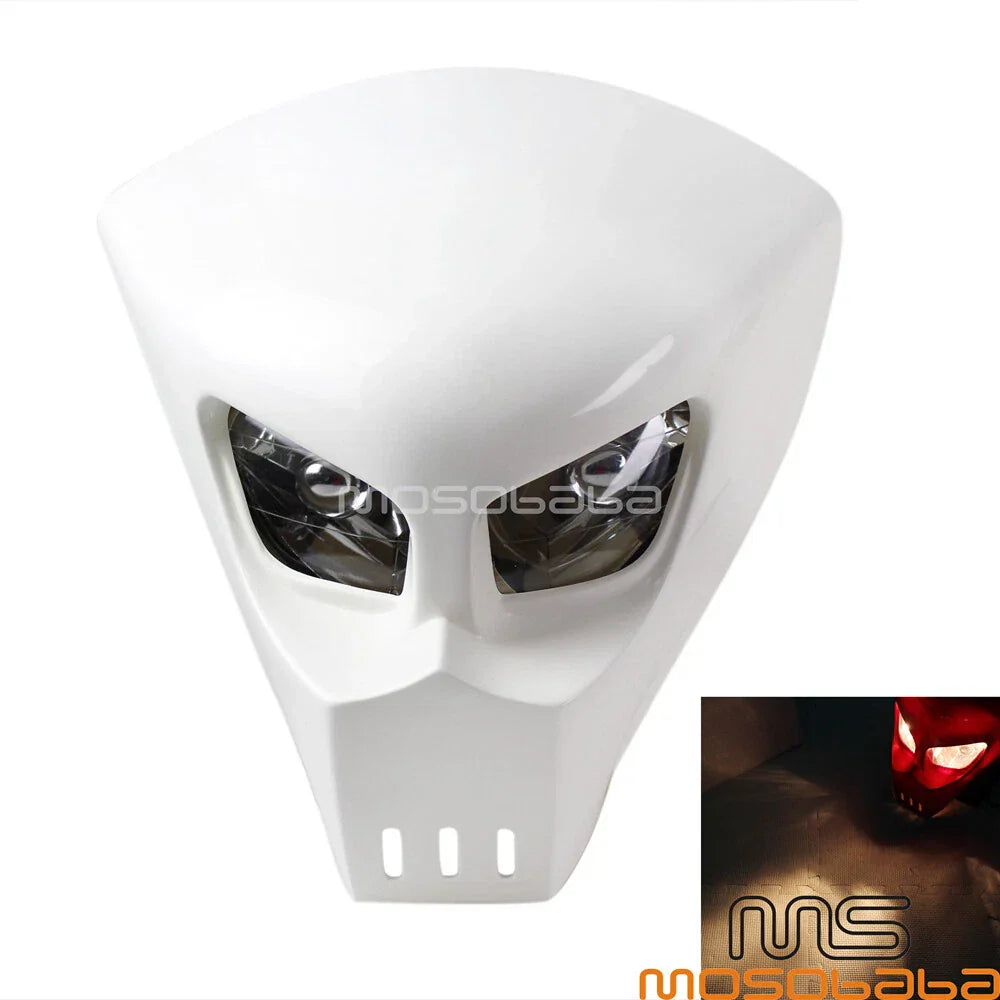 White Alien Headlight for Yamaha Project Bike Naked Motorcycle