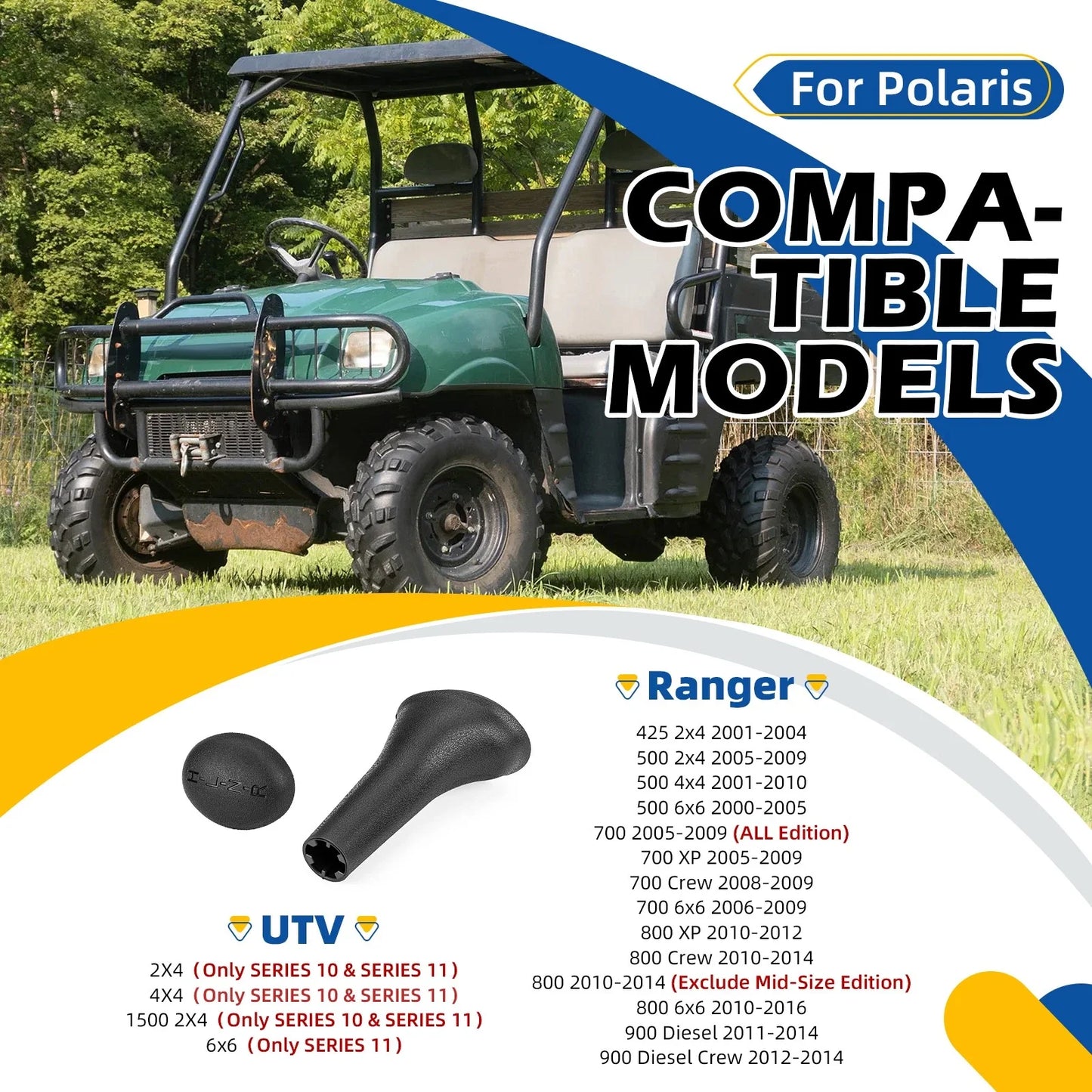 Shift Lever knob & Cover for Polaris Ranger (2001–2014)
