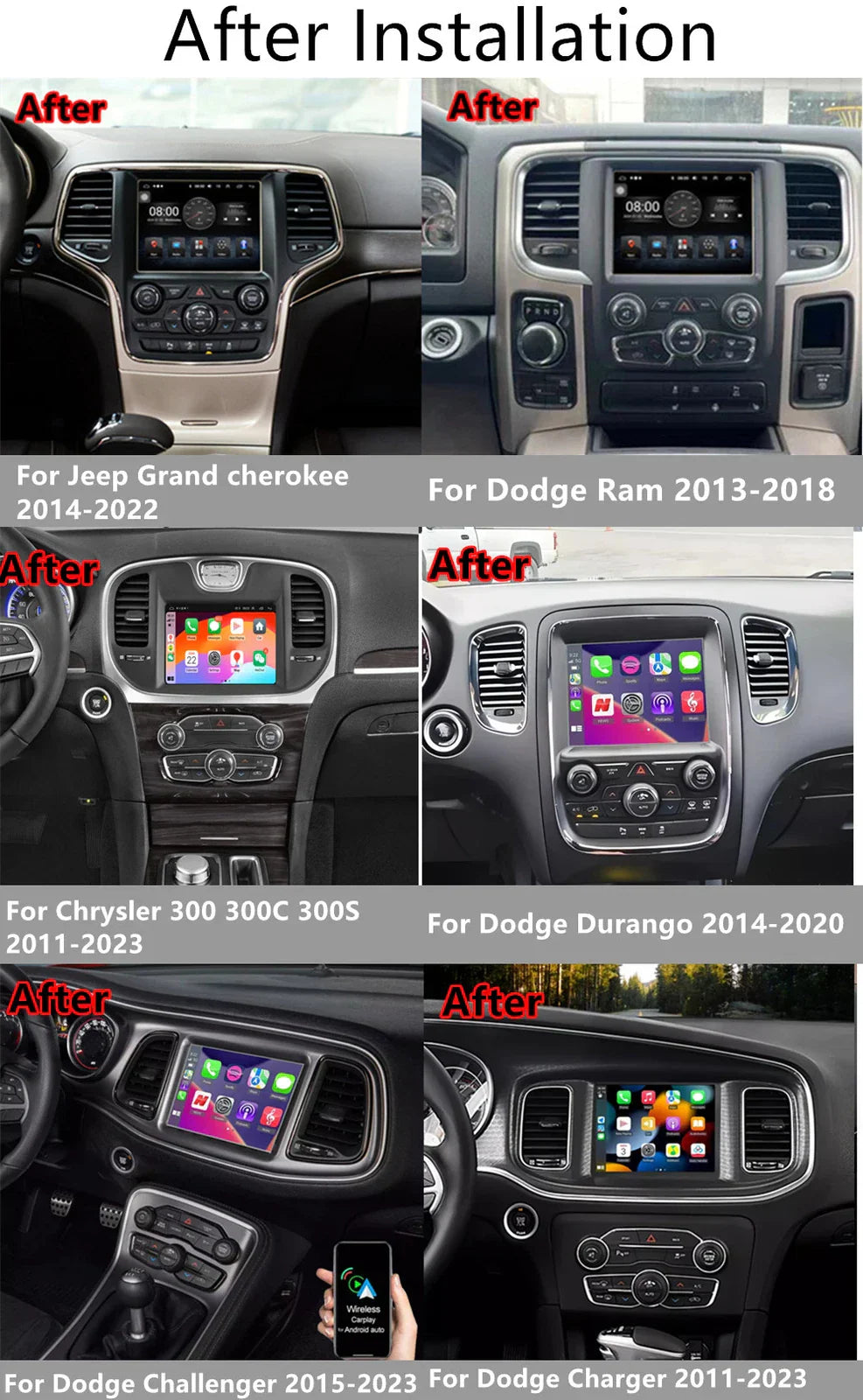 8.4'' Car Stereo GPS Navigation for Dodge Ram, Chrysler, Jeep Grand Cherokee