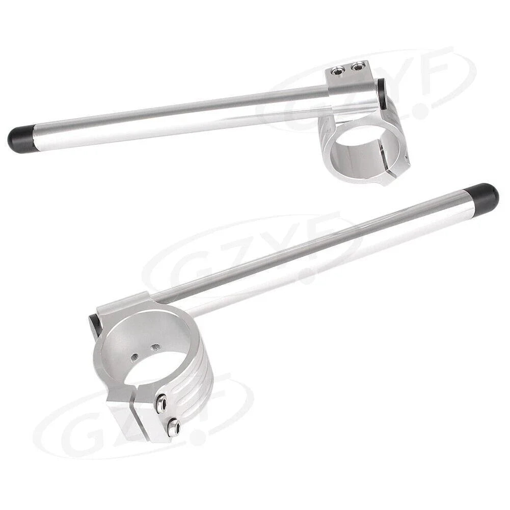 22mm & 7/8" Clips with Adjustable Clamps for 33mm Fork Tube - Silver