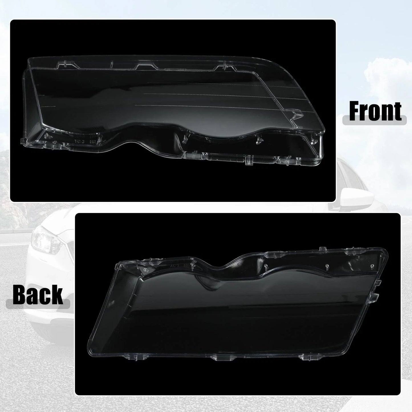 Front Headlight Lens Cover for BMW E46 4 Door (1998 - 2001)