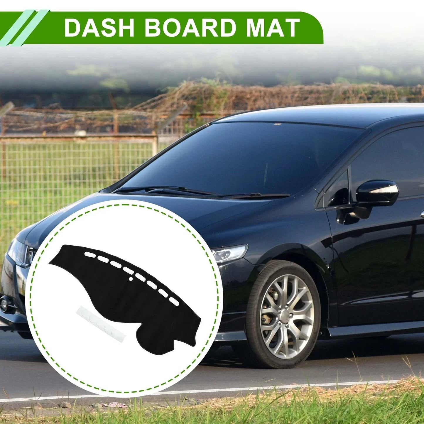 Dashboard Cover Mat for Honda Odyssey 2009-2014 Sun Protector Pad Black