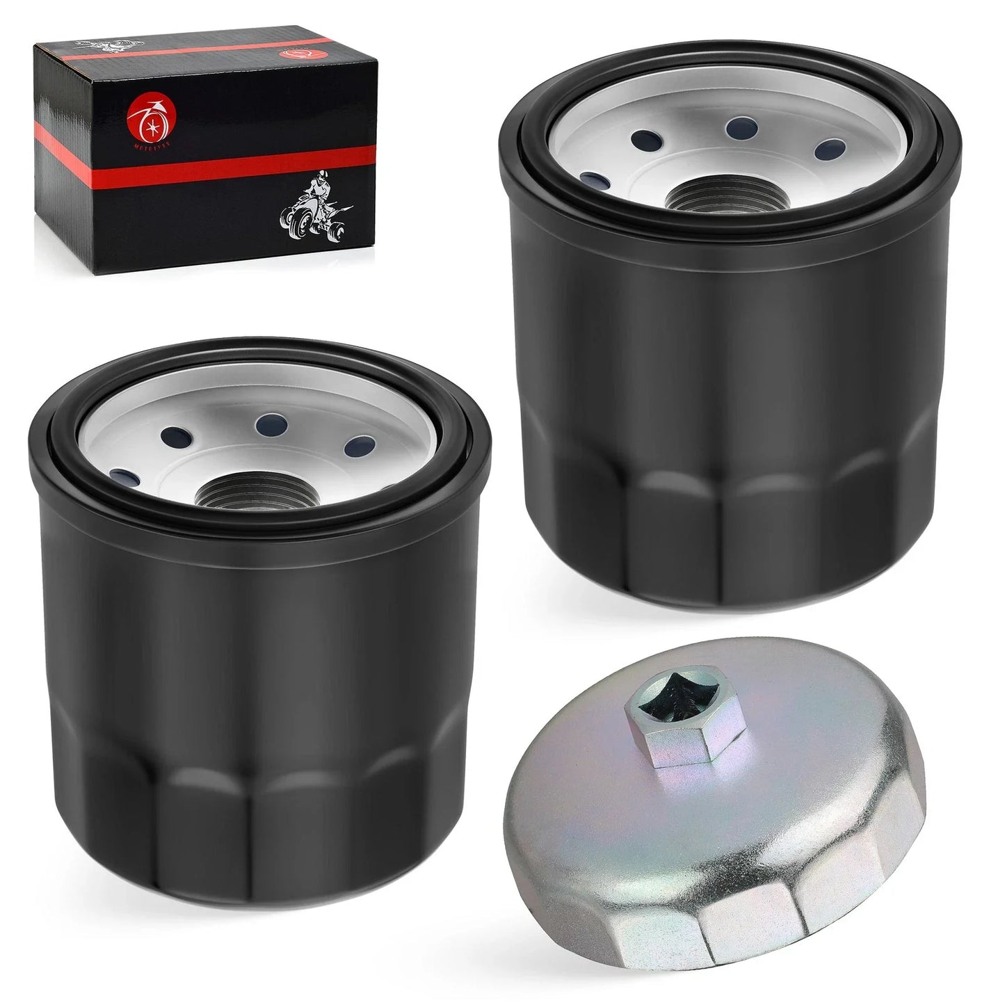 2x Oil Filter 20mm & Wrench Tool for Kawasaki Bayou 400 4x4 KLF400 (1993–1999)