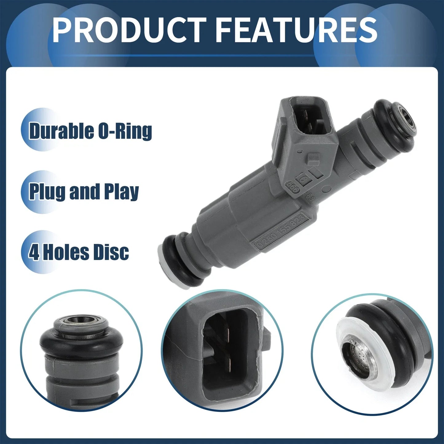 Fuel Injector 4.4L 8 Pcs for BMW 540i Base (1999 - 2003)