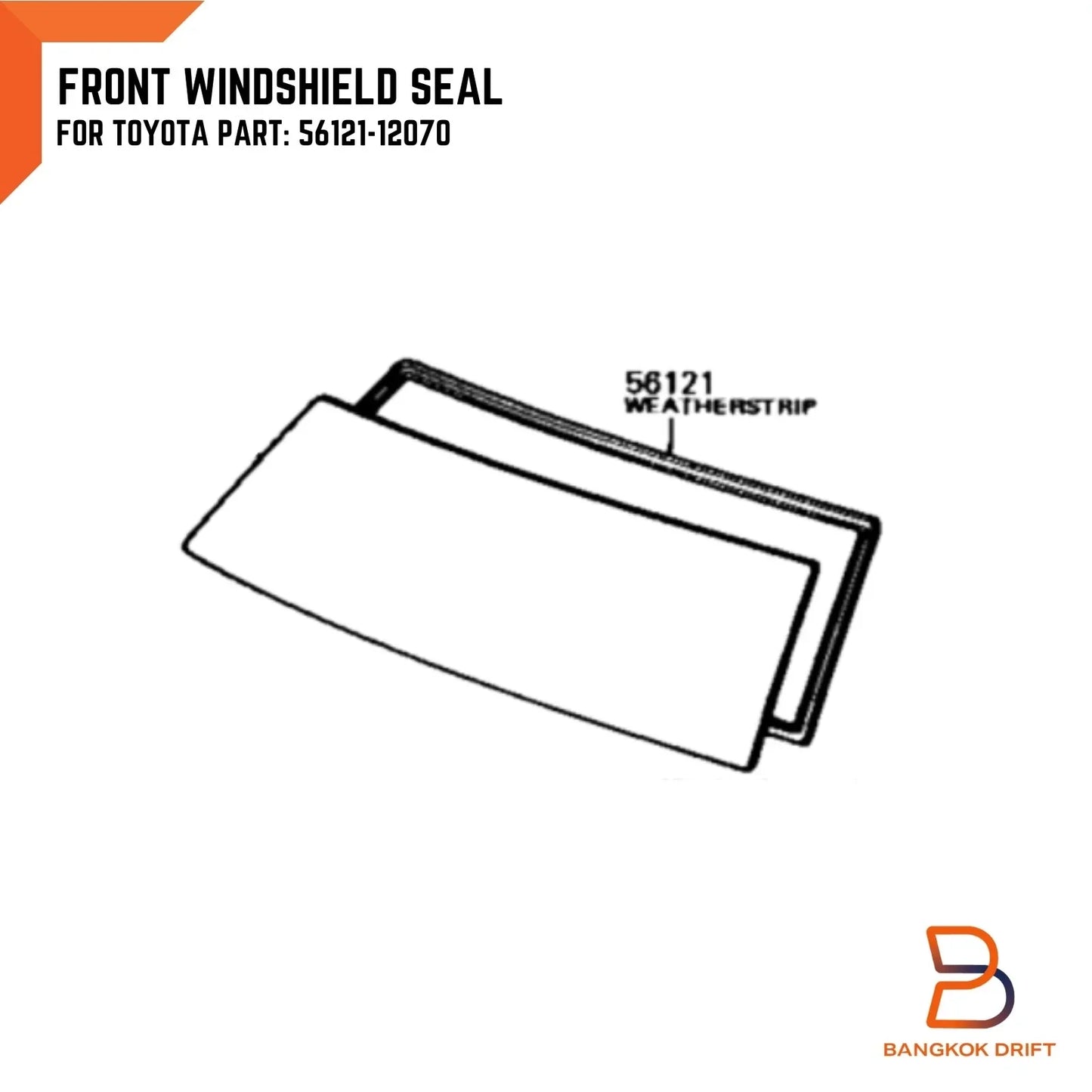 Front Windshield Weatherstrip Seal for Toyota Corolla (1970-1974)