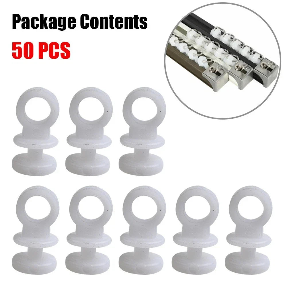 50PCS Curtain Track Hooks Runner for Camper Van MOTORHOME Caravan Boat