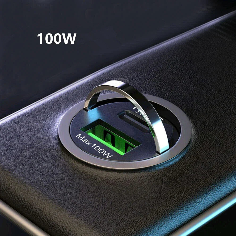 USB Type C QC3.0 Fast Charging Phone Charger for Universal Car Interior