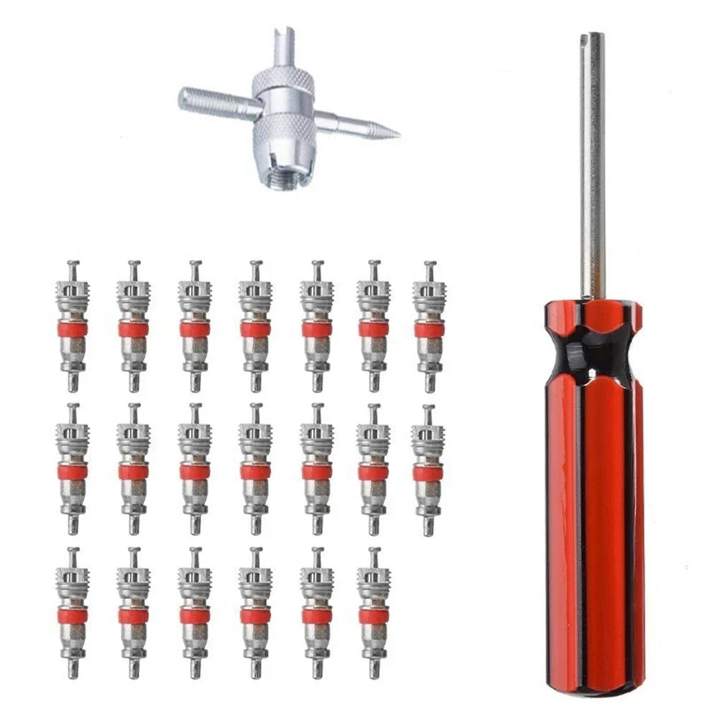 Tire Valve Core Tool Set Nickel-Plated for Car Motorcycle