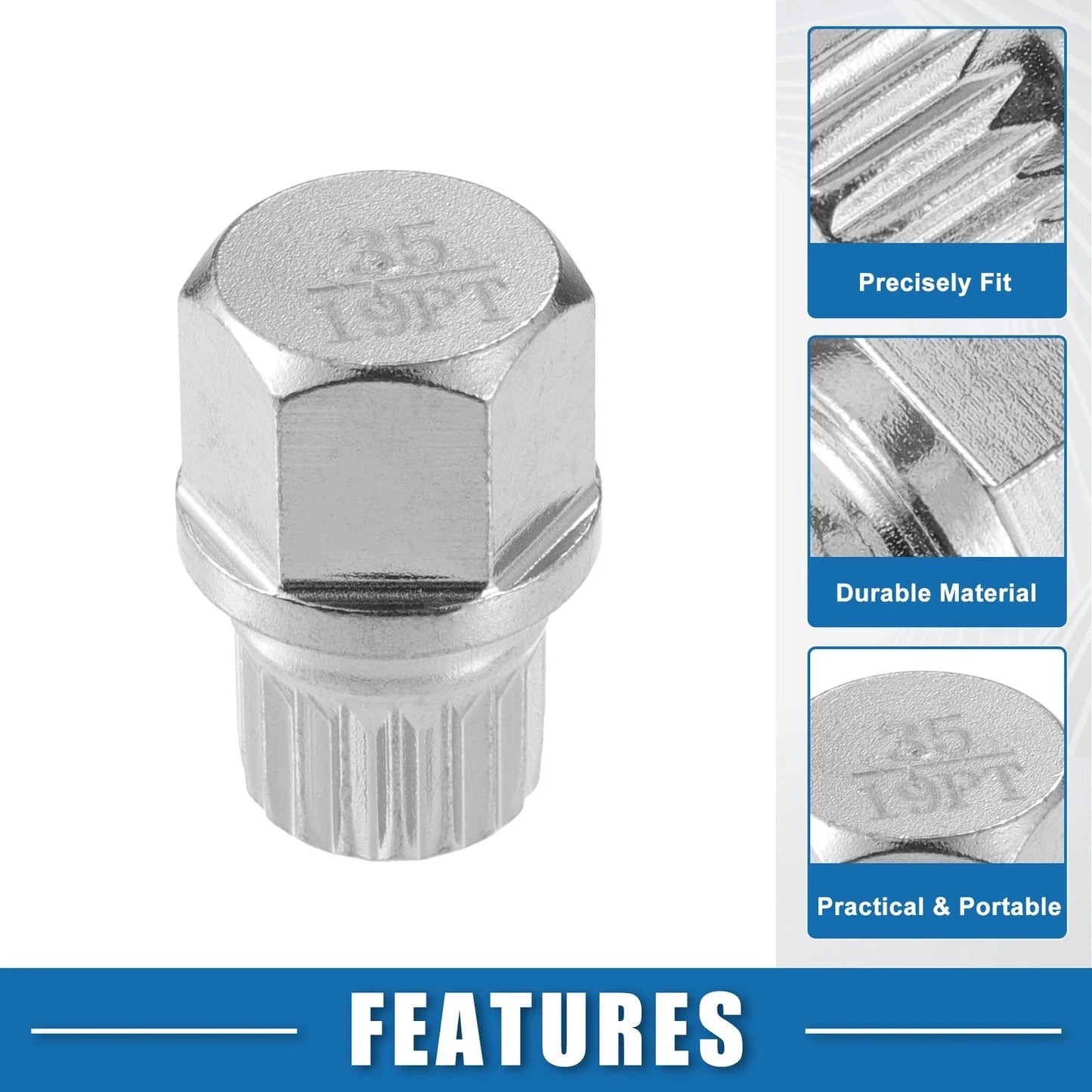 35/19PT Wheel Screw Lock Lug Nut Kit with Socket Protector for BMW