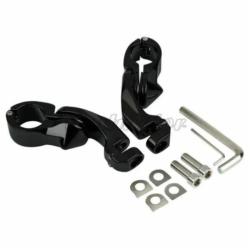 1 1/4" Adjustable Black Footrest Pegs for Harley