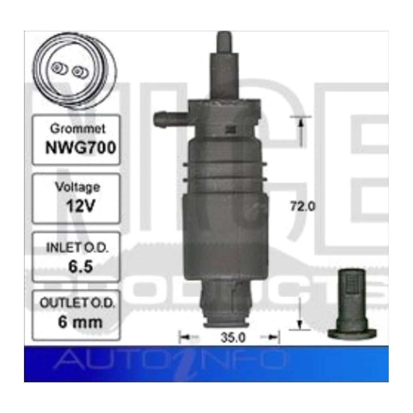 Front Windscreen Washer Pump for Audi A6 C4 (1994-1997)