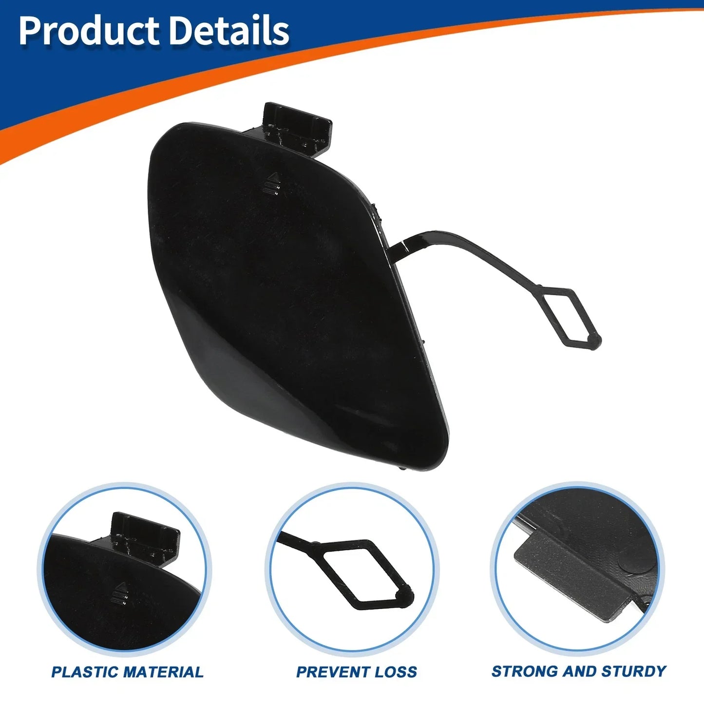 Bumper Tow Hook Cover for Mercedes W222 (2014-2020) - Obsidian Black