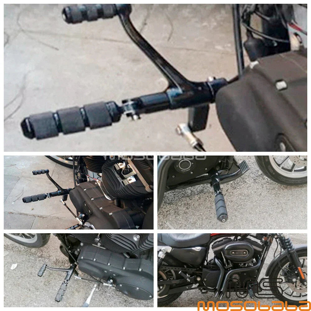 Black Forward Control Pegs for Harley Sportster 883 1200 (2004-2013)
