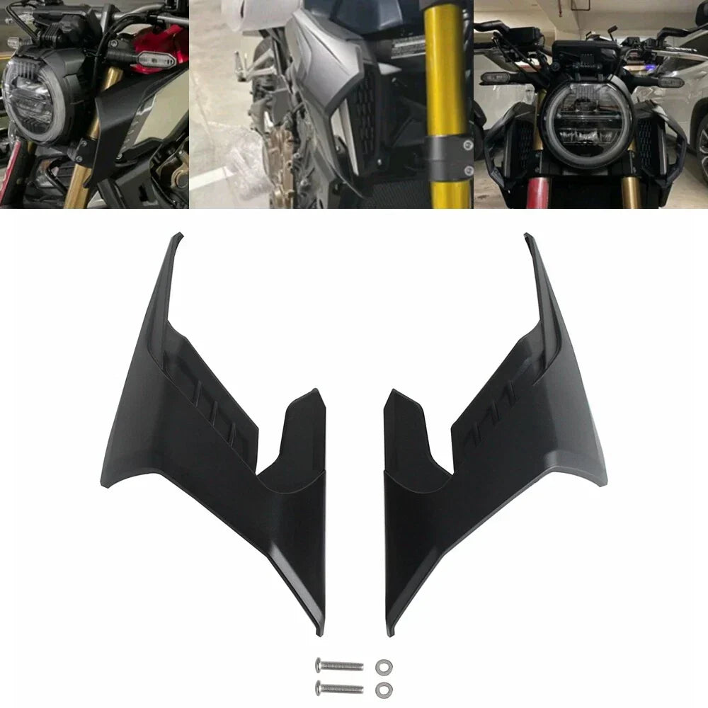 Black Fairing Winglets Side Fin Trim Covers for Honda CB650R (2018-2024)