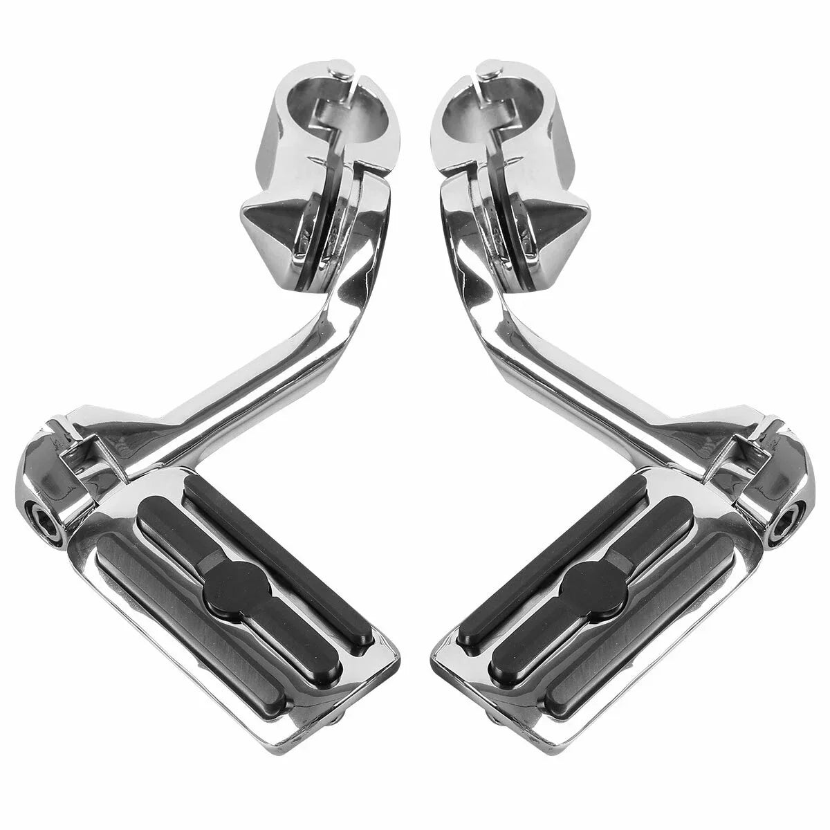 Mustache Engine Guard Crash Bar Footpegs Clamps for Harley Softail (2000-2017)