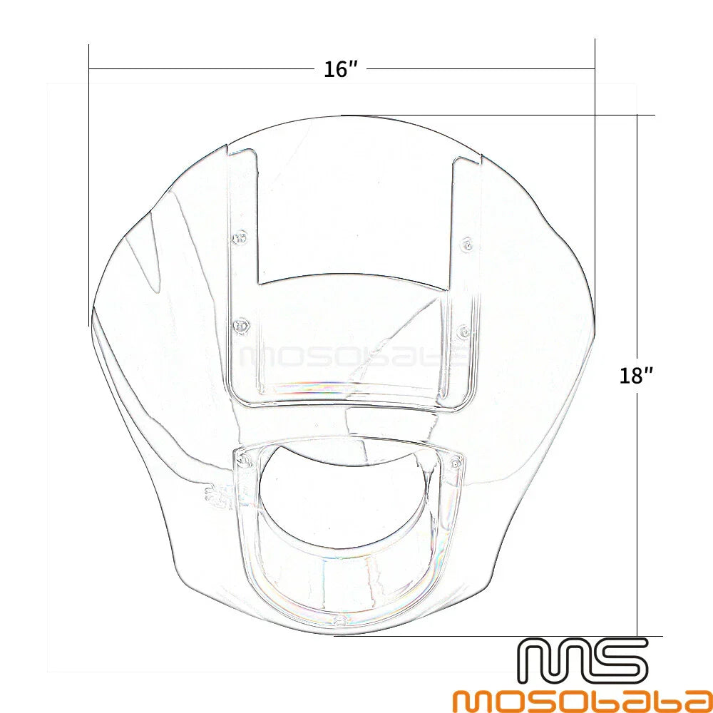 Smoke Windshield Quarter Headlight Fairing for Harley Softail FXBB FXLR FXST (2018-2023)