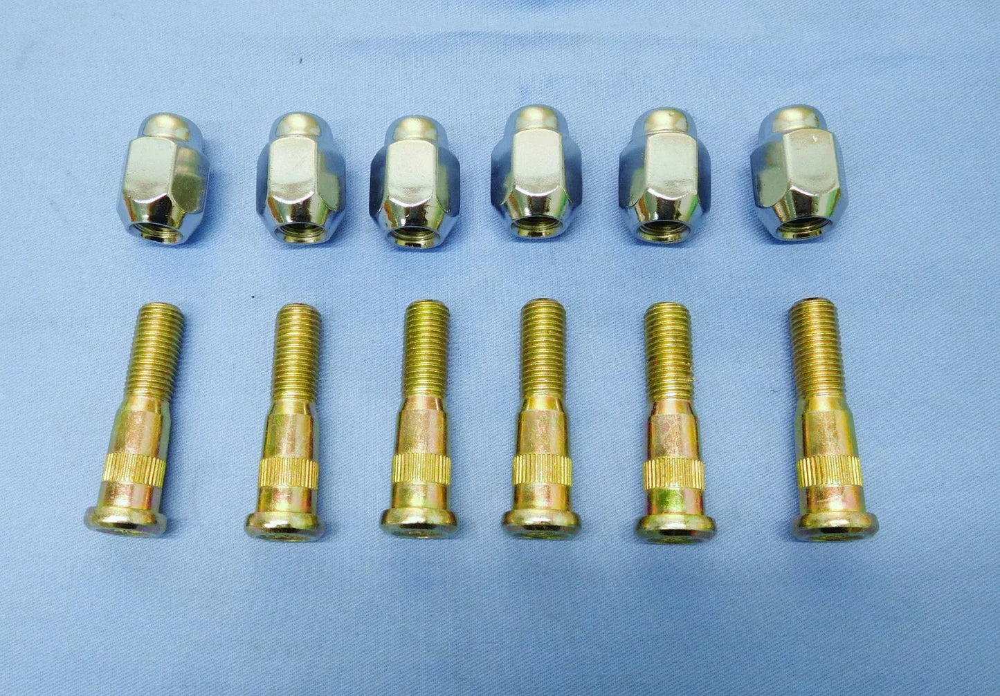 6 x Front Wheel Stud & Chrome Nut Kit for Toyota Land Cruiser FZJ75, HZJ75