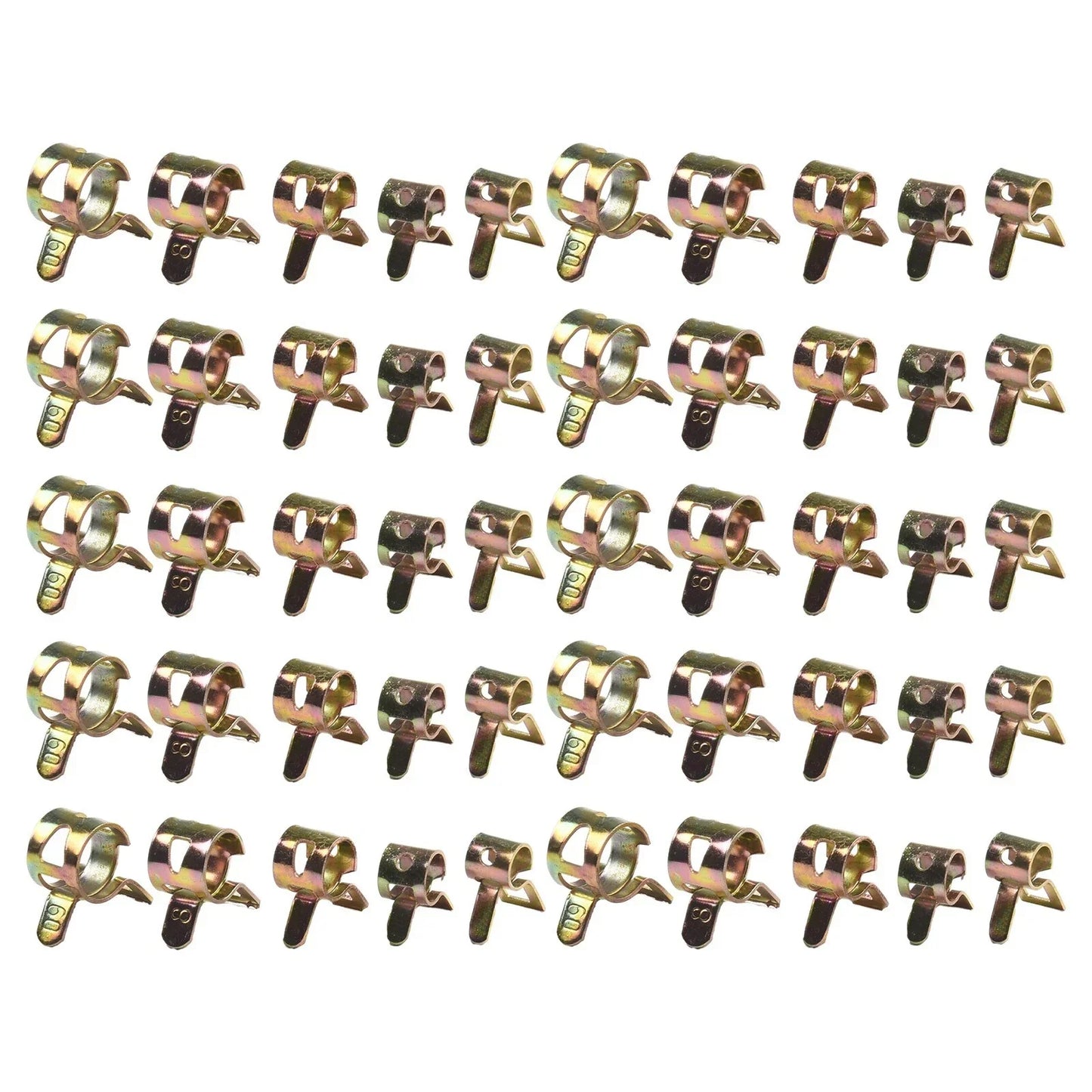 50 5-9mm Fastener Spring Clip Clamp Assortment