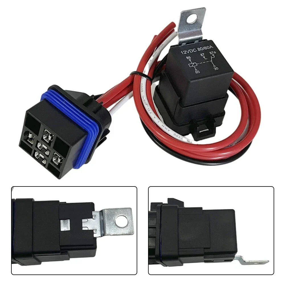 1 x 60A 12V Waterproof Auto Relay w/ Pigtail 5-Pin Heavy Duty for All Makes