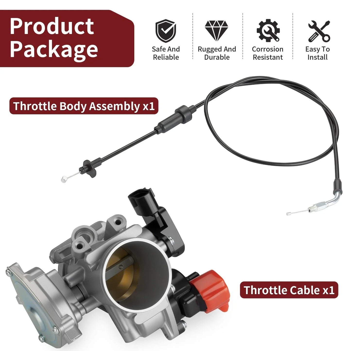 Throttle Body w/ Cable for Polaris Sportsman 550 Touring (2012–2014)