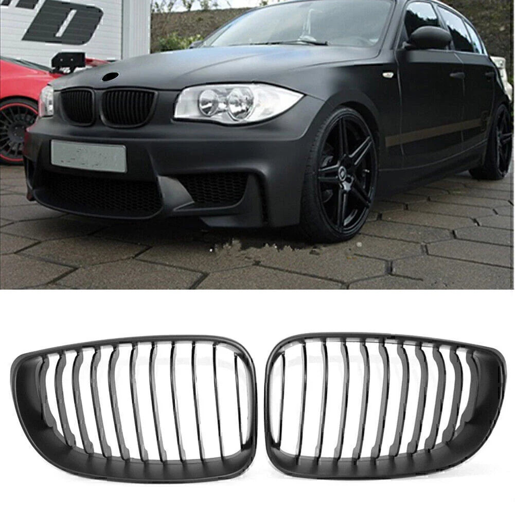 Matte Black Front Kidney Grille for BMW E81 E82 E87 E88 (2007-2013)