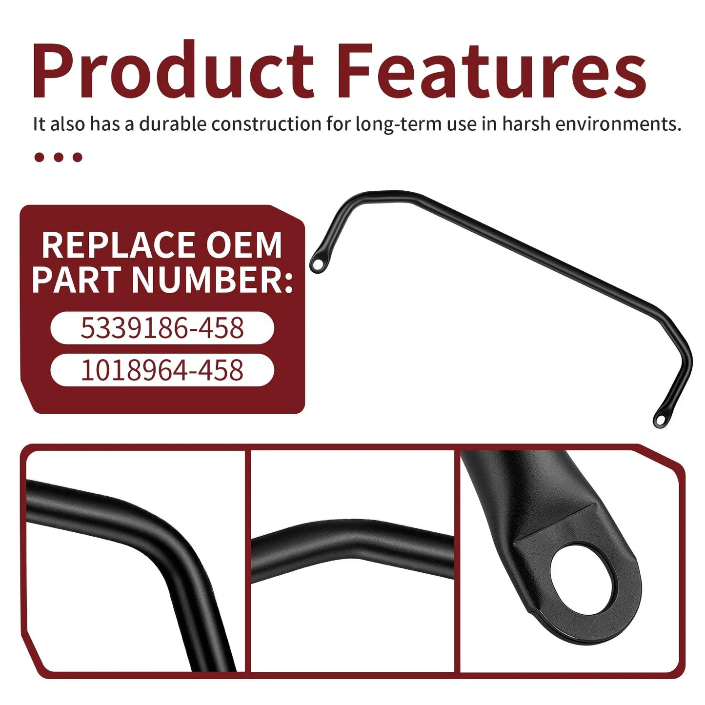 Matte Black Rear Stabilizer Tube for Polaris Ranger 570