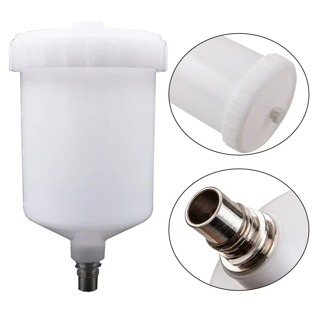 Plastic Cup-Pot White 18.7x10.2cm Jet Connector for Sata Sprayer
