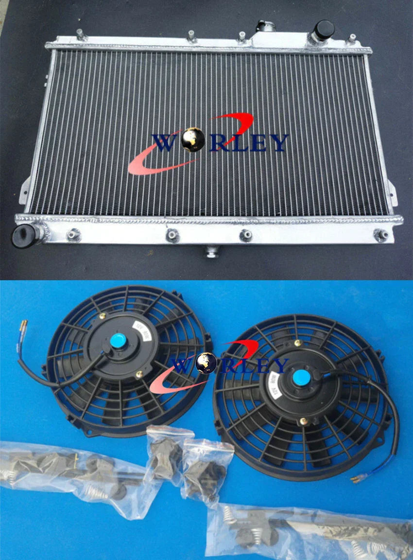Aluminum Radiator + Fans for Mazda Miata MX-5 MX5 NA 1990-1997