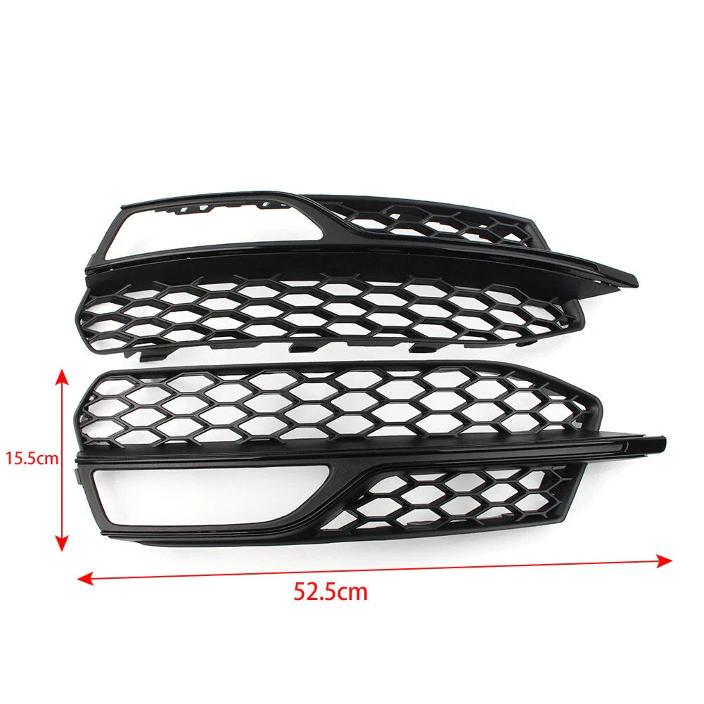 Left Honeycomb Mesh Front Bumper Fog Light Grille Cover for Audi A3 S3 (13-17)