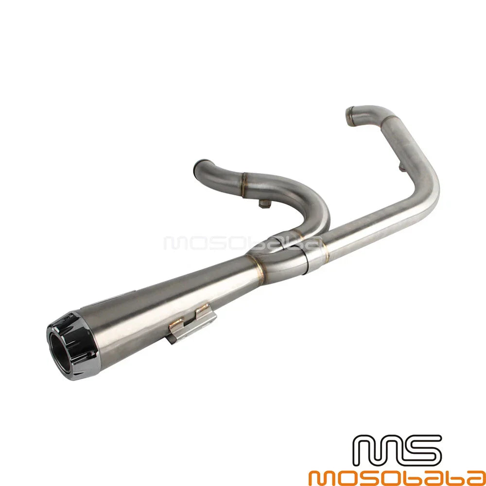 Full 2-into-1 Exhaust Pipes for Harley Softail Slim FLSL Fat Bob FXFB FXFBS (2018-2023)