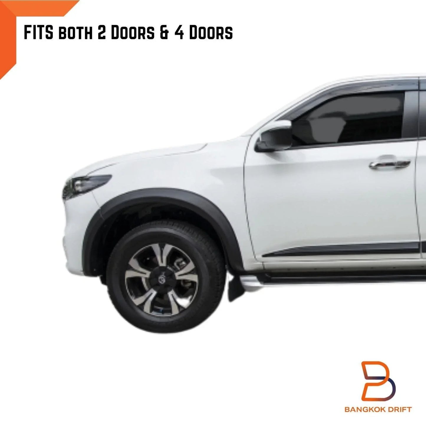 4" Front Matte Black OEM Style Fender Flares for MAZDA BT-50 (2021-2023)