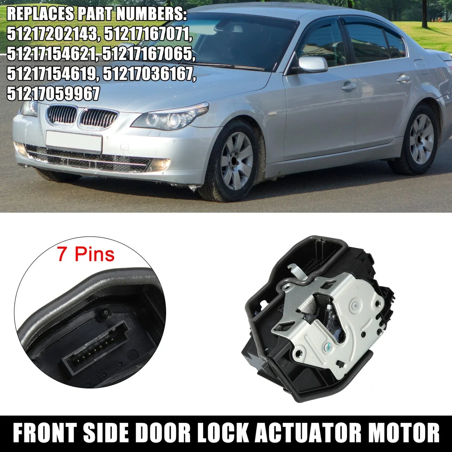 Front Left Door Lock Actuator Motor for BMW E60 E65 E70 E90 (2003-2011)
