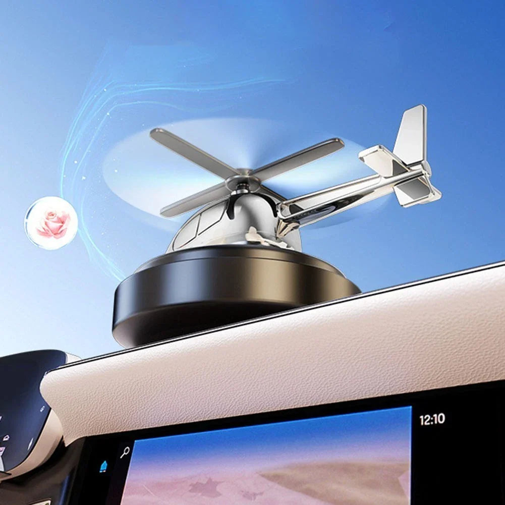 Advanced Solar Panel Car Diffuser Styled Like a Helicopter for Fresh Air
