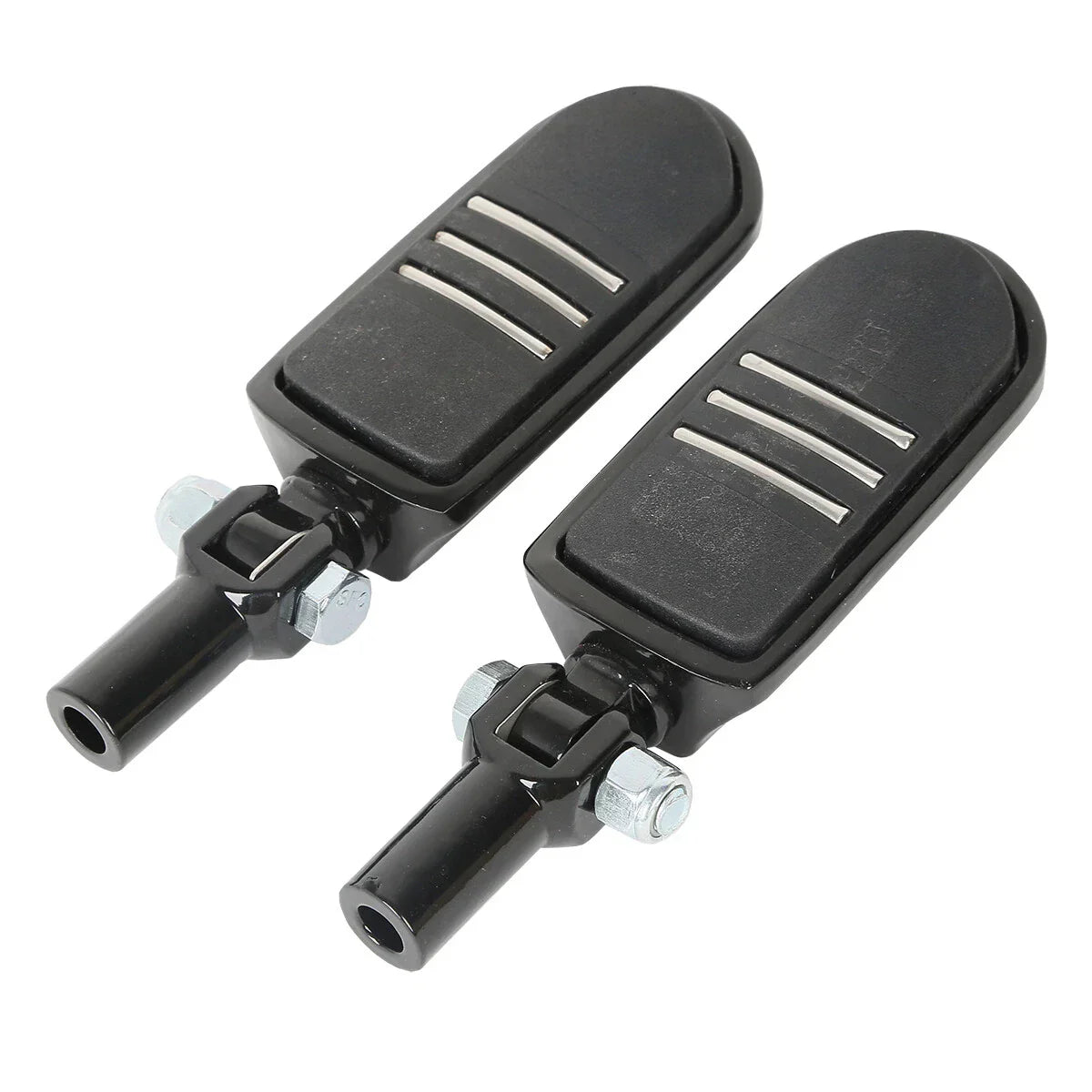 Black Passenger Footpegs Mounts for Harley Heritage Softail Fatboy (2000-2006)