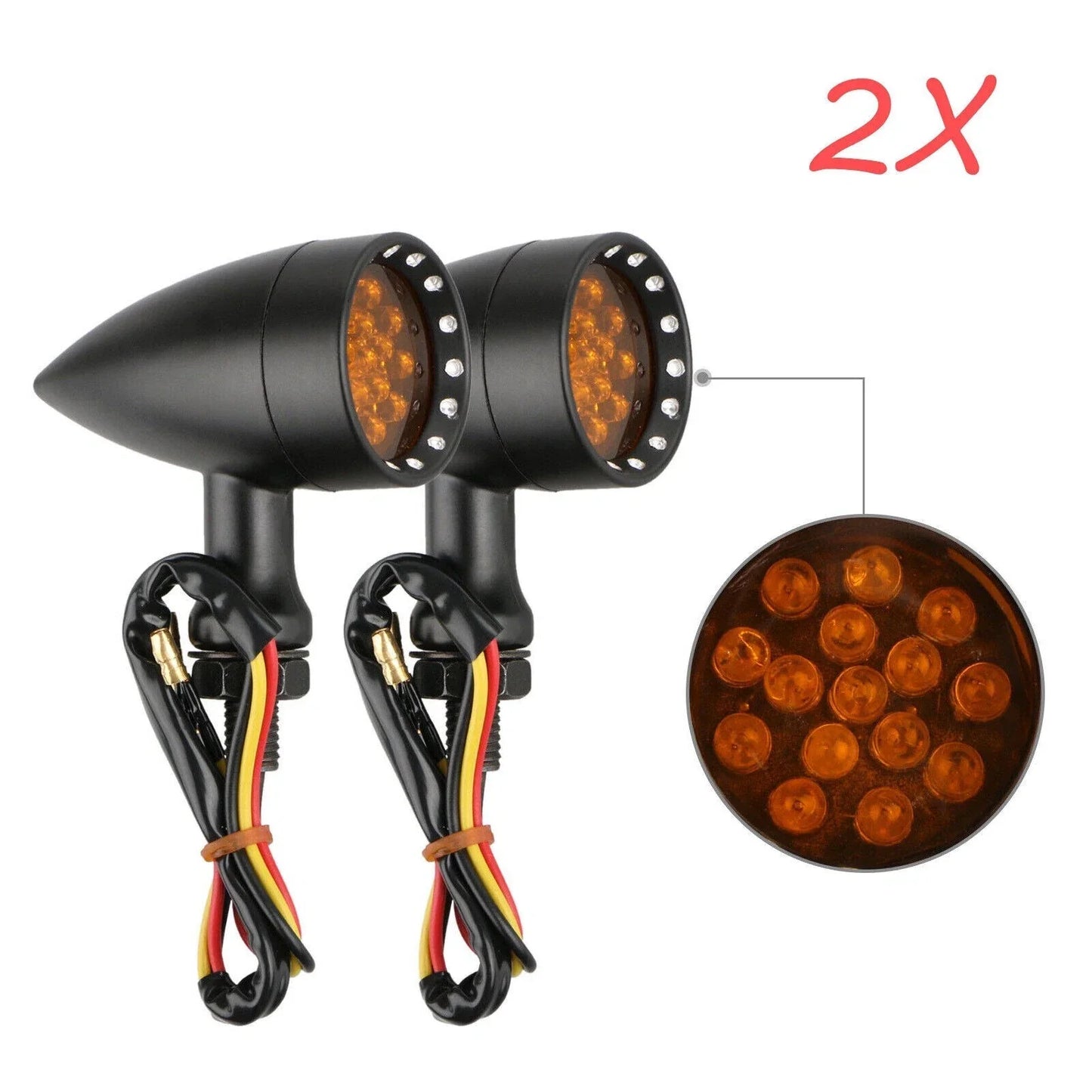 Amber Bullet Turn Signal Lights for Harley XL Custom (2004-2023)