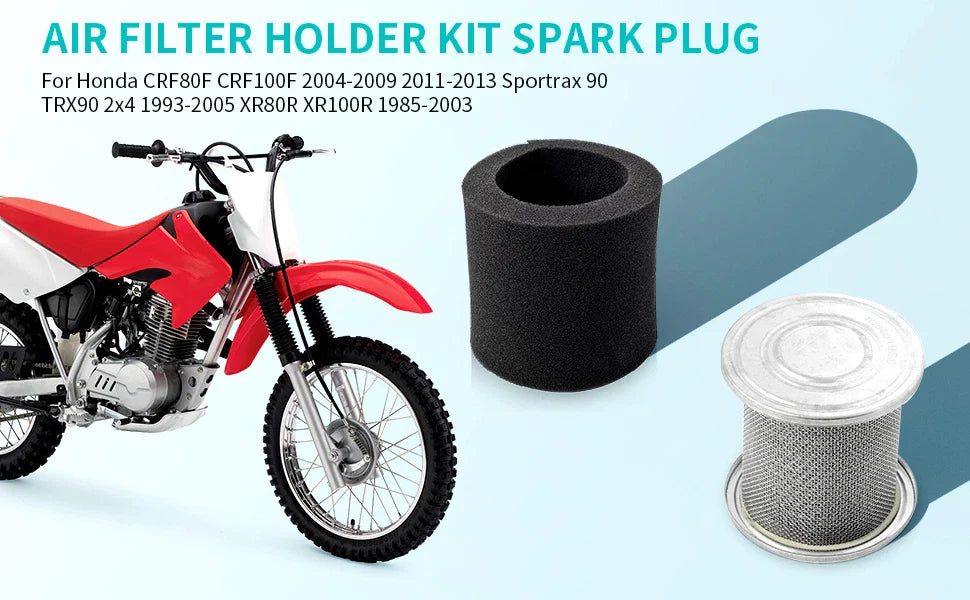 Air Cleaner Element Holder & Spark Plug Kit for Honda CRF80F/CRF100F (2004–2013)