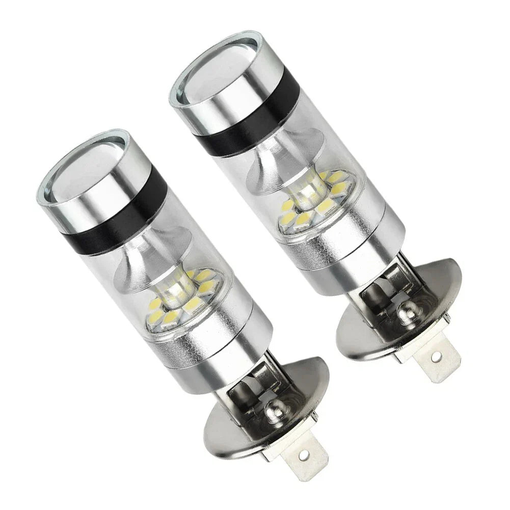 2x H1 6000K 100W LED ICEBERG White 20-SMD Projector Fog DRL Light Bulb