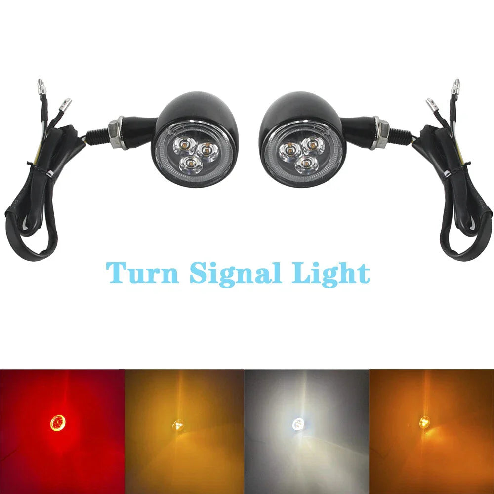 LED Tail Brake Turn Signal Light Indicator Lamp Clear Lens for Harley