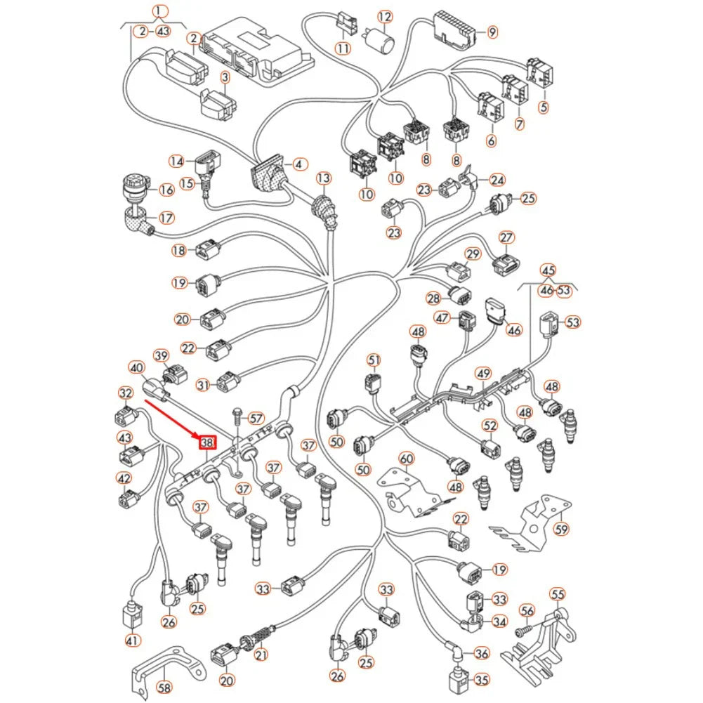 Ignition Coil Wiring Harness for Audi A4 S4 A5 S5 A6 S6 (2010-2016)