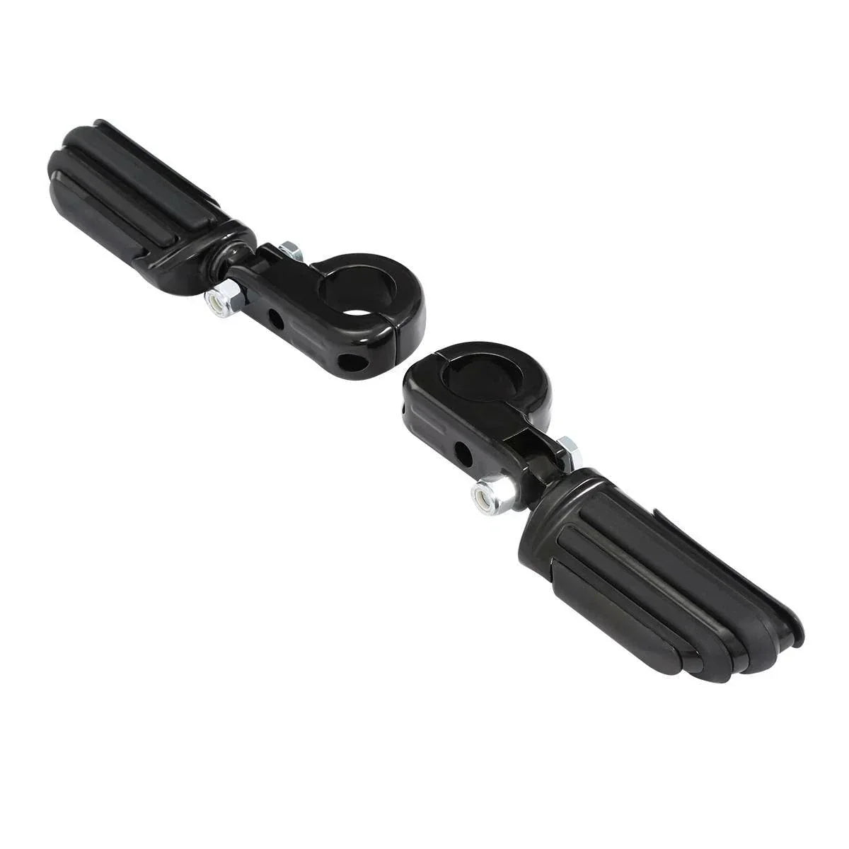 1 1/4" Black Highway Engine Guard Footpeg Mount Clamps for Harley