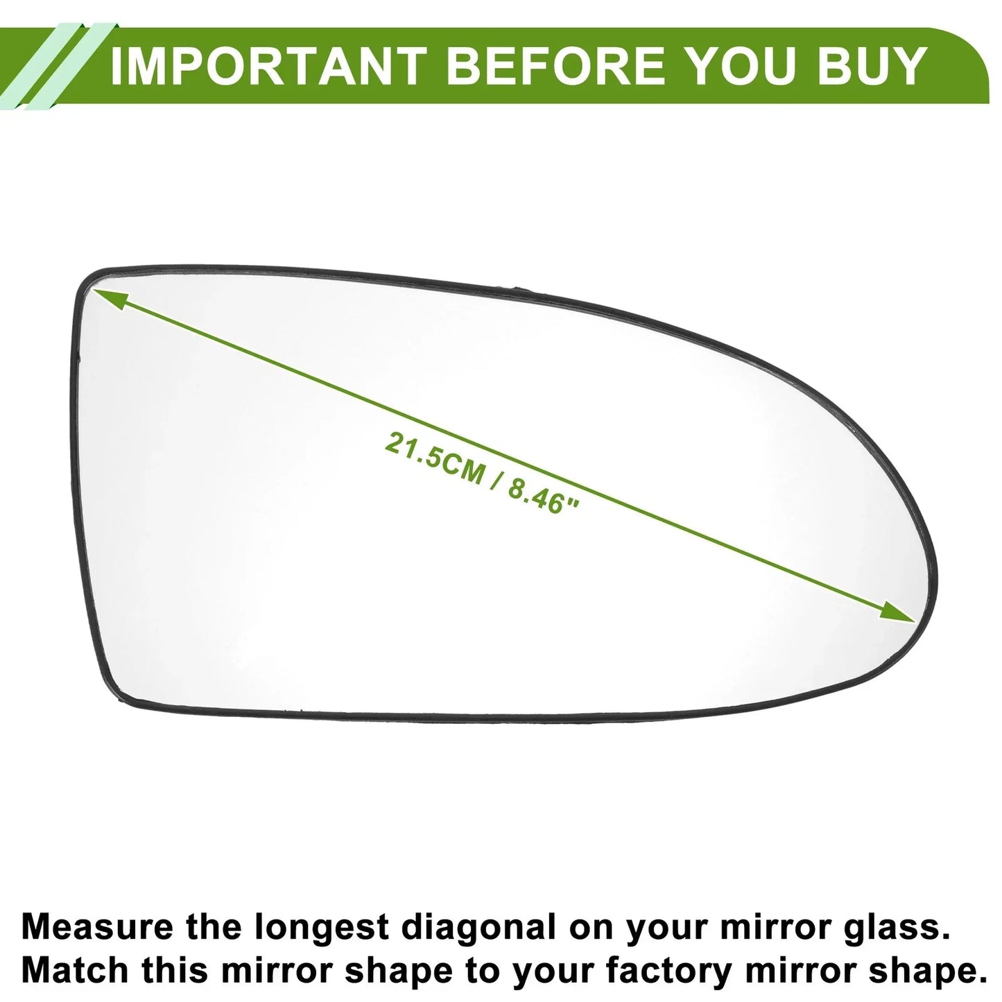 Right Side Mirror Glass Replacement for Hyundai Accent (2005-2009)
