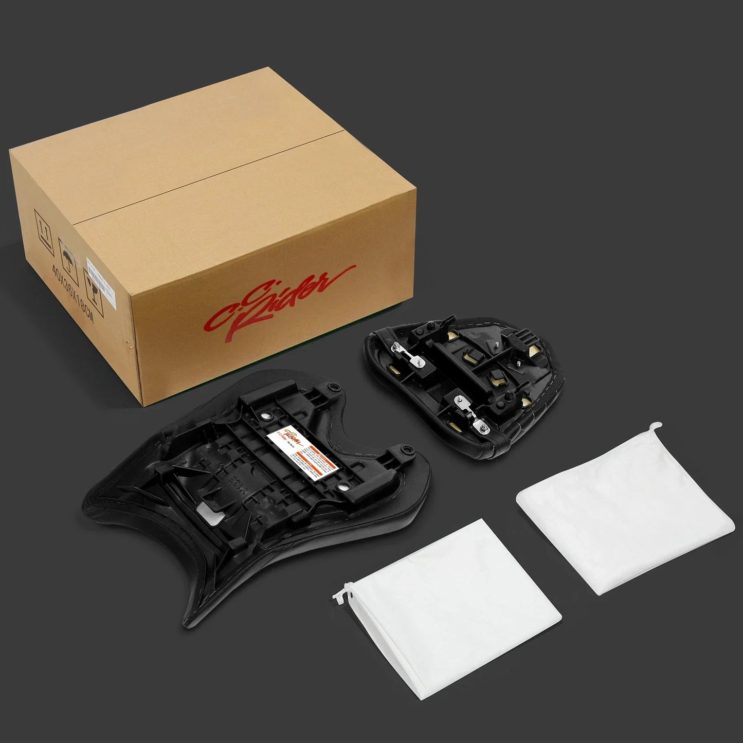 Black Red Piece Driver & Passenger Seats for Yamaha YZF R6 (2008-2016)