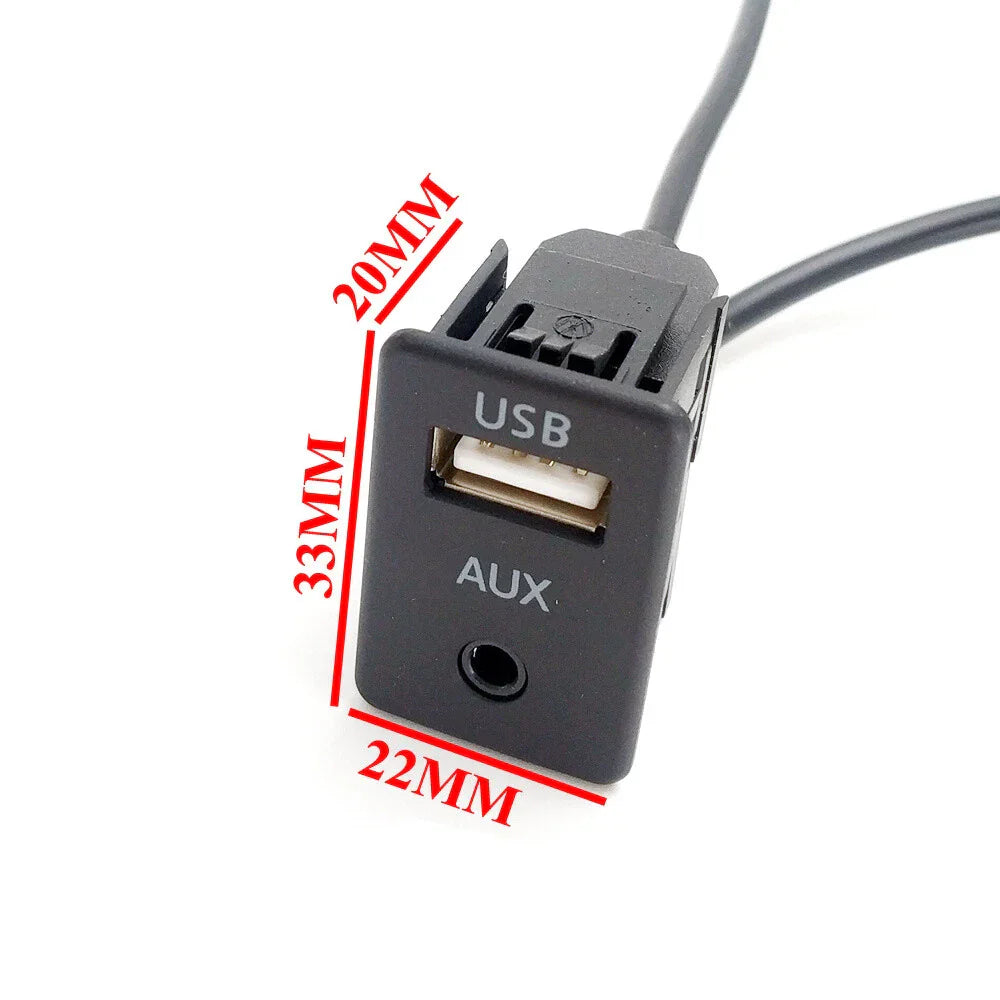 3.5mm AUX USB Female to 2 RCA Male Stereo Socket Extension Cable