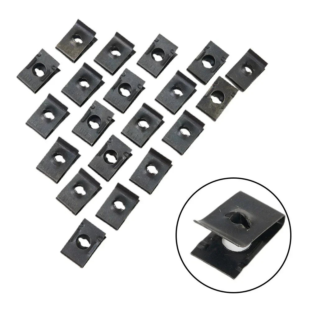 20x Metal U-Type Clips for Car Bumper Fender Trim Panel Fastener
