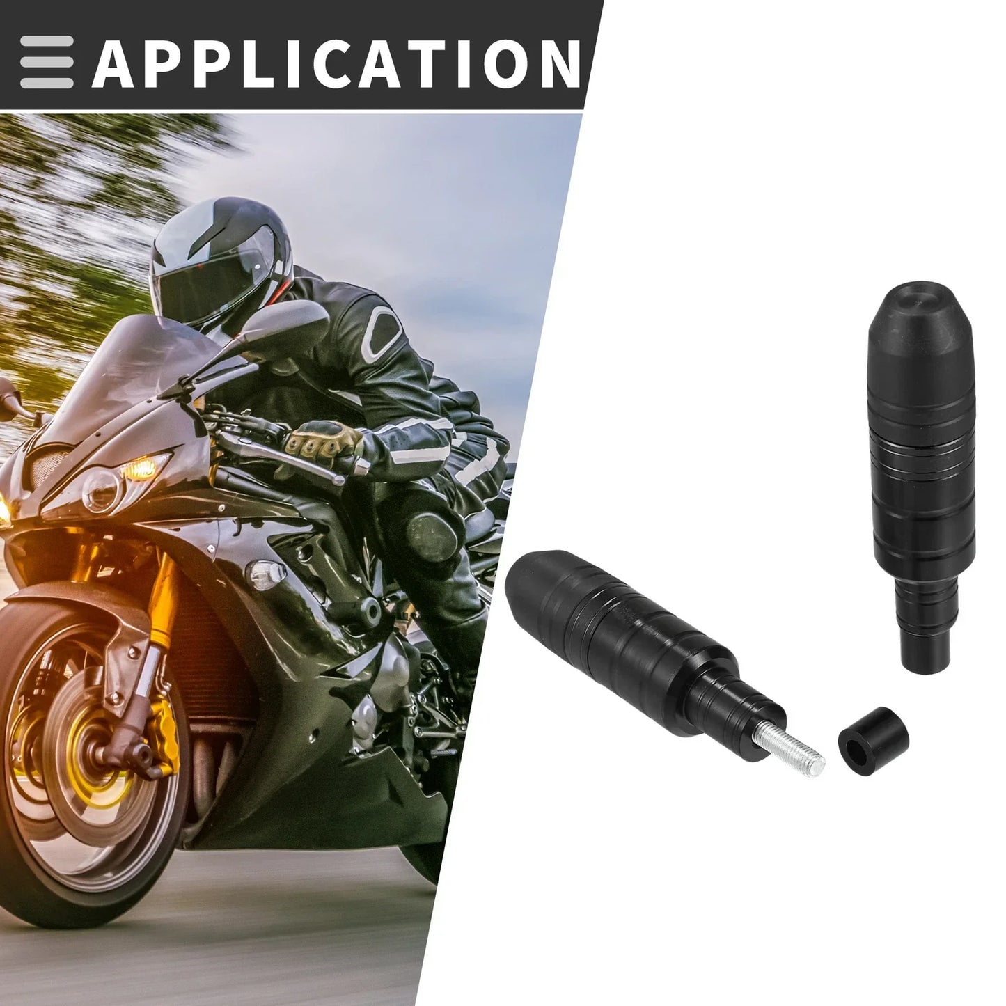 Motorcycle Frame Slider Exhaust Anti-Crash Protector for Honda 2 x Black