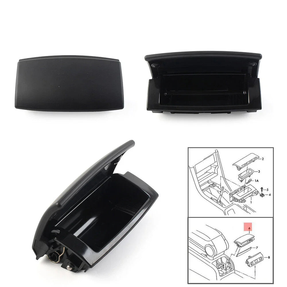 Black Rear Center Console Ashtray for Audi A4 B6 B7 (2001-2008)