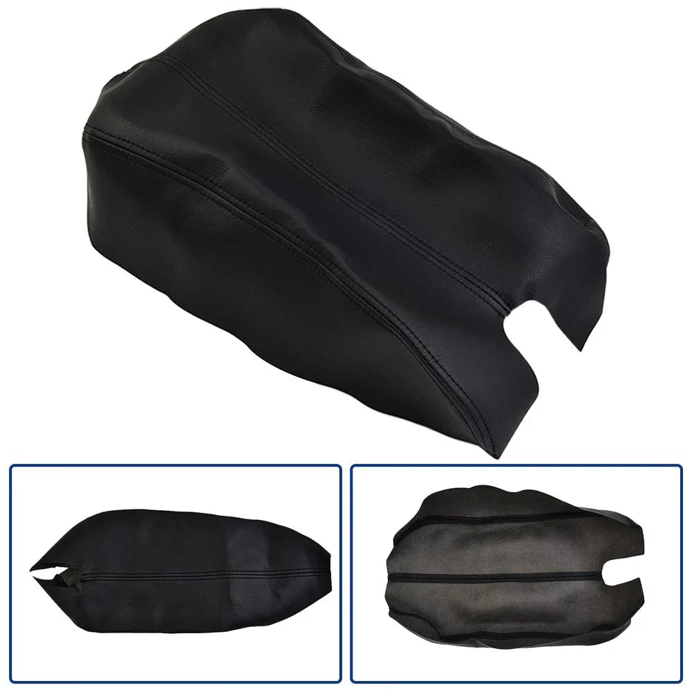 Leather Armrest Center Console Lid Cover for Black Car (2008–2012)