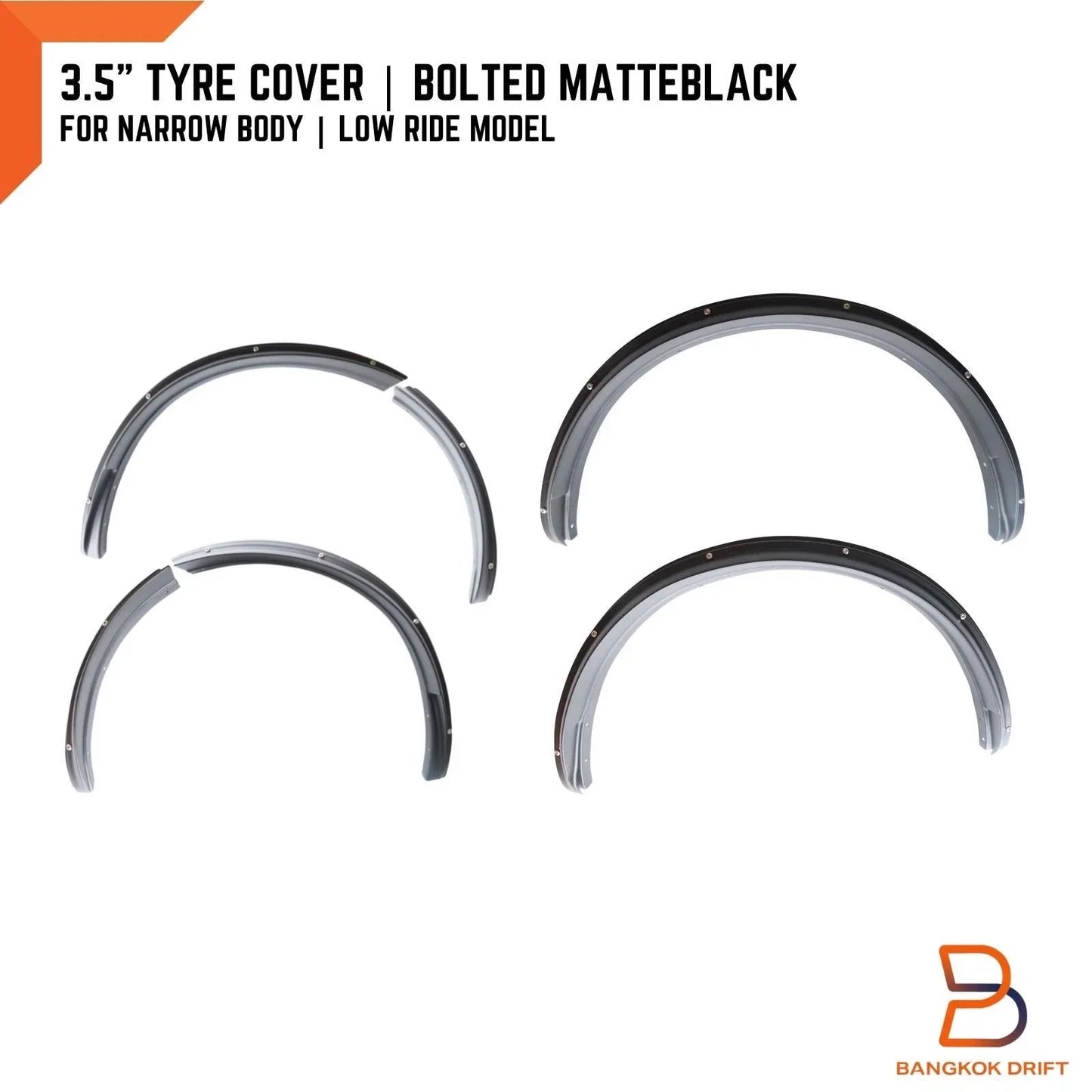 3.5" Tyre Coverage Matte Black Bolted Fender Flares for Nissan Navara (15-19)