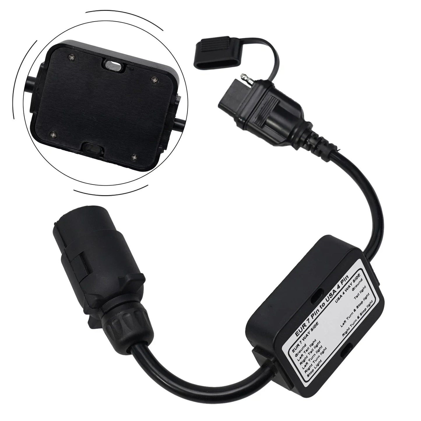 Trailer Light Converter 7Pin to 4Way Flat for European Vehicles