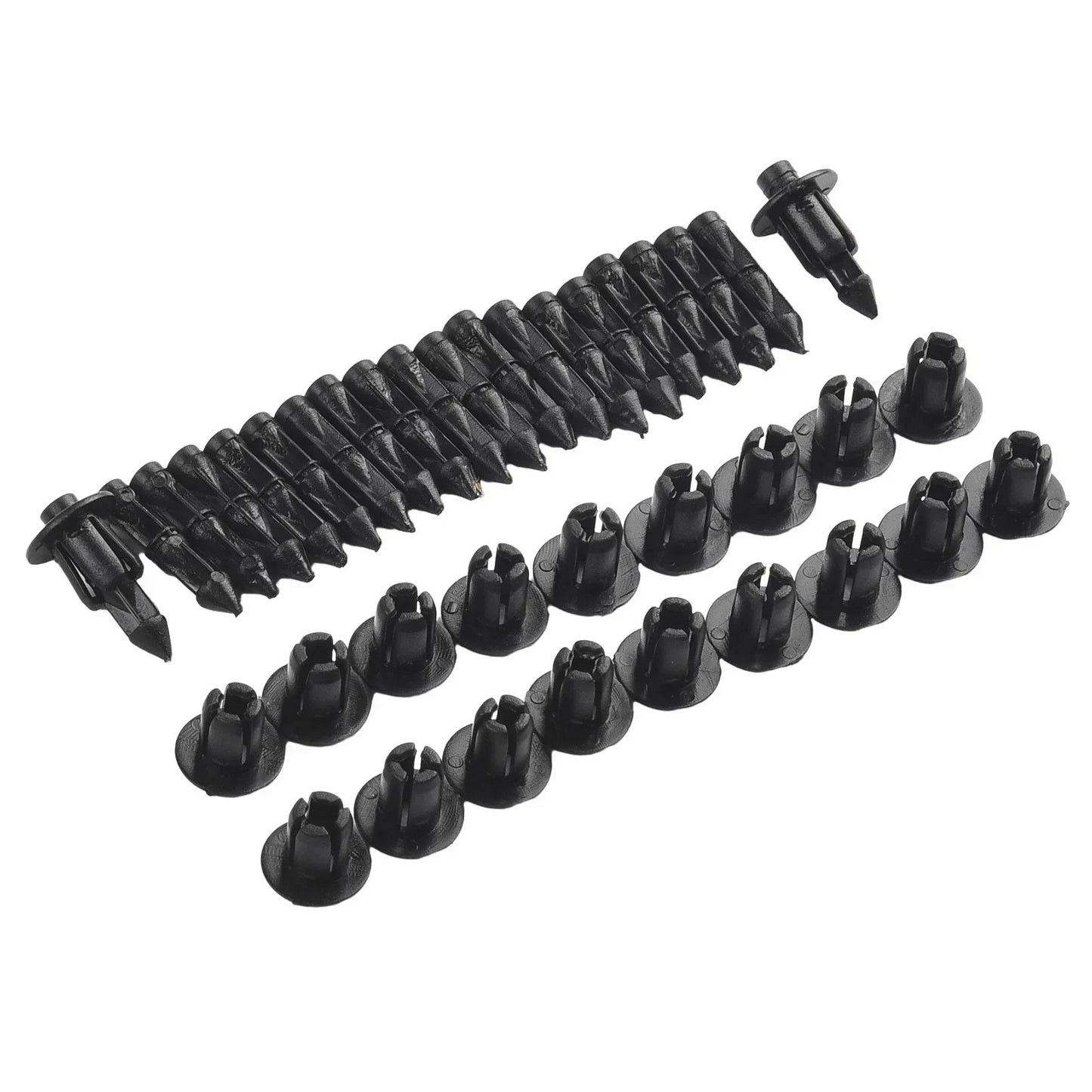 20pcs Black Plastic Panel Fastener Clips 6mm Hole for Retaining Fairings